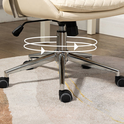 Contemporary Nordic PU Leather Steel Scallop Oval Vanity Stool With Backrest And Armrest For Bedroom