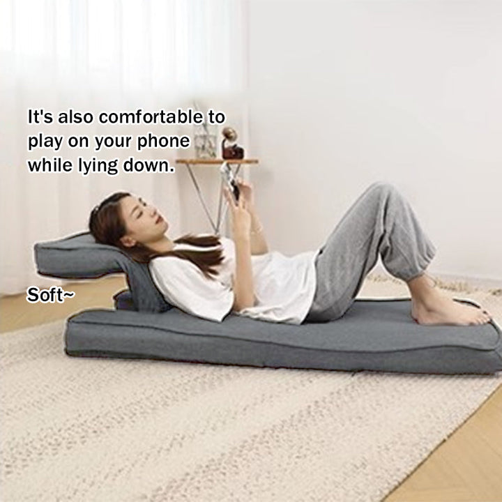 Sofa paresseux en coton-lin à simplicité moderne, carré, tatami avec dossier réglable et table pliable pour chambre et fenêtre en baie 