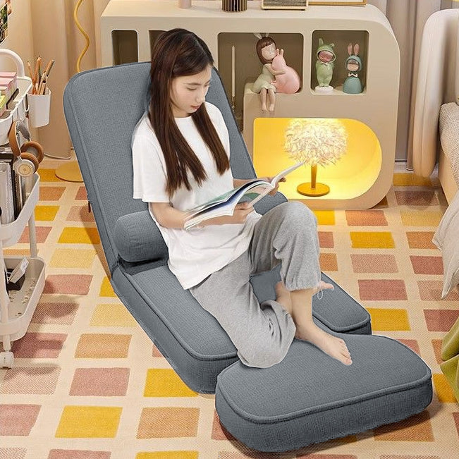 Sofa paresseux en coton-lin à simplicité moderne, carré, tatami avec dossier réglable et table pliable pour chambre et fenêtre en baie 