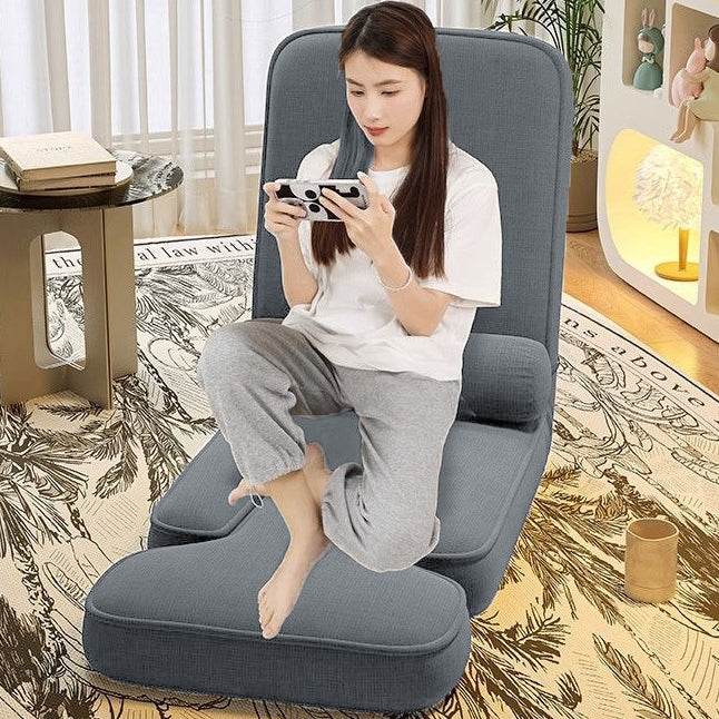 Sofa paresseux en coton-lin à simplicité moderne, carré, tatami avec dossier réglable et table pliable pour chambre et fenêtre en baie 