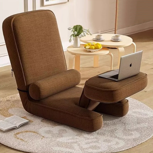 Sofa paresseux en coton-lin à simplicité moderne, carré, tatami avec dossier réglable et table pliable pour chambre et fenêtre en baie 