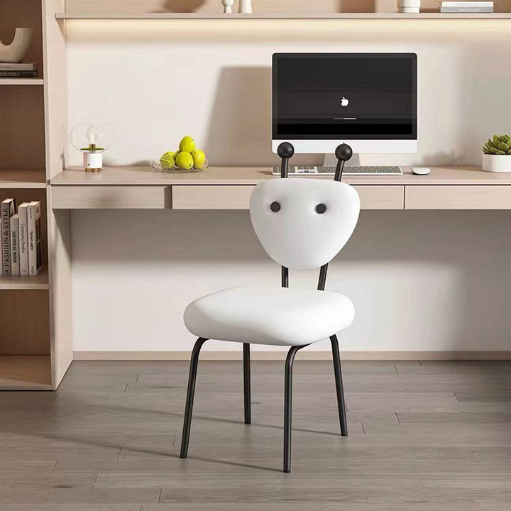 Chaise de salle à manger pivotante carrée en cuir créatif contemporain et en acier inoxydable en forme de fourmi avec dossier en agneau pour salle à manger 