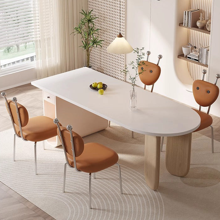 Chaise de salle à manger pivotante carrée en cuir créatif contemporain et en acier inoxydable en forme de fourmi avec dossier en agneau pour salle à manger 