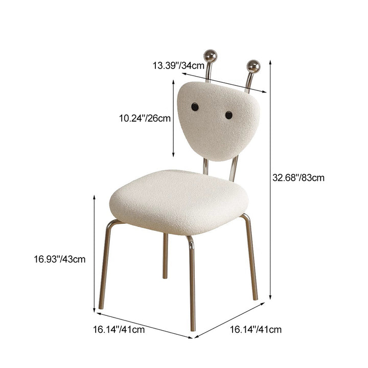 Chaise de salle à manger pivotante carrée en cuir créatif contemporain et en acier inoxydable en forme de fourmi avec dossier en agneau pour salle à manger 