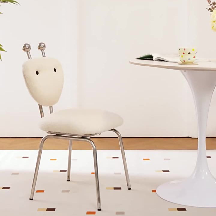 Chaise de salle à manger pivotante carrée en cuir créatif contemporain et en acier inoxydable en forme de fourmi avec dossier en agneau pour salle à manger 