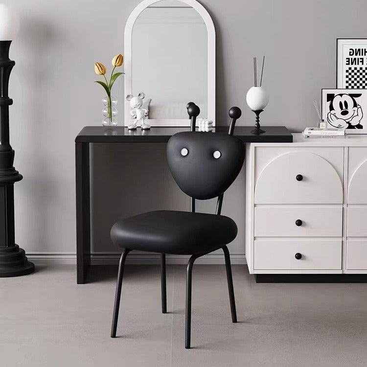 Chaise de salle à manger pivotante carrée en cuir créatif contemporain et en acier inoxydable en forme de fourmi avec dossier en agneau pour salle à manger 