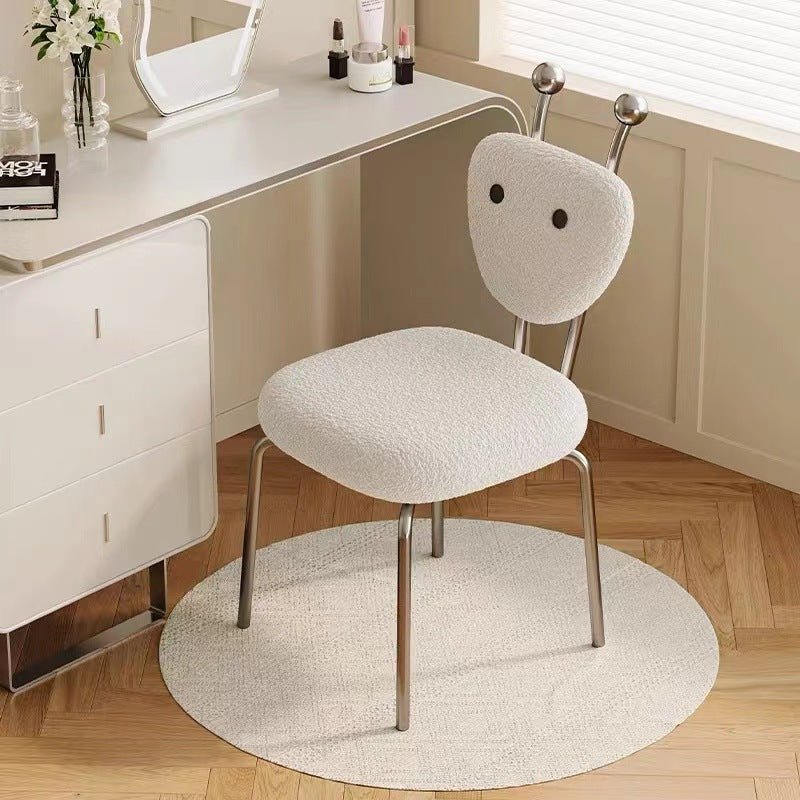 Chaise de salle à manger pivotante carrée en cuir créatif contemporain et en acier inoxydable en forme de fourmi avec dossier en agneau pour salle à manger 