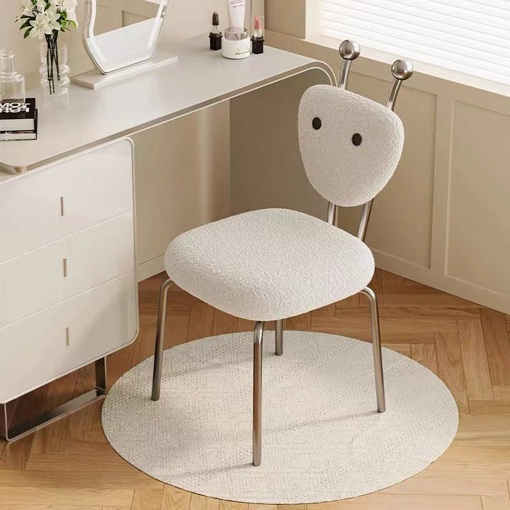 Chaise de salle à manger pivotante carrée en cuir créatif contemporain et en acier inoxydable en forme de fourmi avec dossier en agneau pour salle à manger 