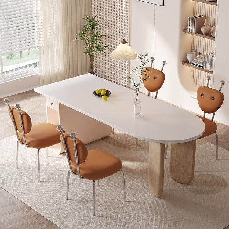 Chaise de salle à manger pivotante carrée en cuir créatif contemporain et en acier inoxydable en forme de fourmi avec dossier en agneau pour salle à manger 