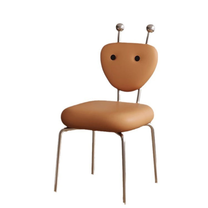 Chaise de salle à manger pivotante carrée en cuir créatif contemporain et en acier inoxydable en forme de fourmi avec dossier en agneau pour salle à manger 
