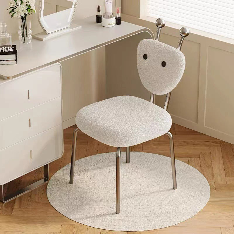 Chaise de salle à manger pivotante carrée en cuir créatif contemporain et en acier inoxydable en forme de fourmi avec dossier en agneau pour salle à manger 