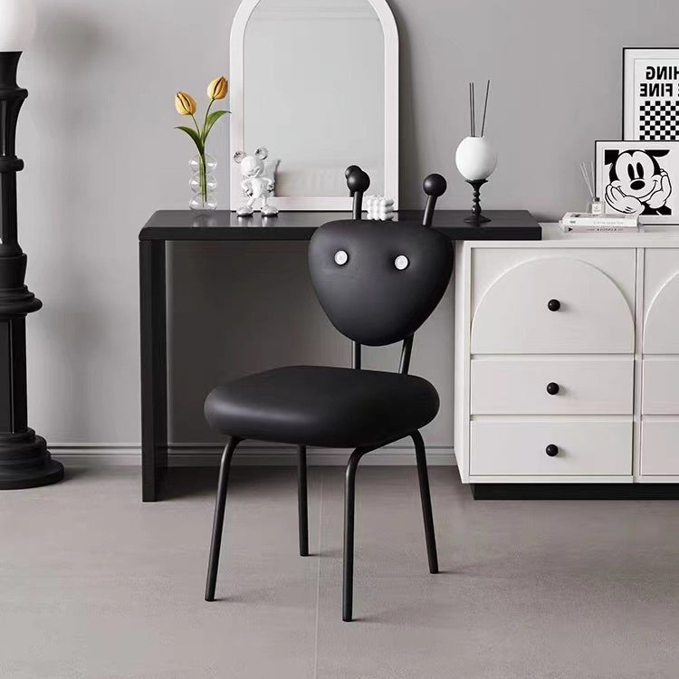 Chaise de salle à manger pivotante carrée en cuir créatif contemporain et en acier inoxydable en forme de fourmi avec dossier en agneau pour salle à manger 
