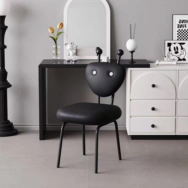 Chaise de salle à manger pivotante carrée en cuir créatif contemporain et en acier inoxydable en forme de fourmi avec dossier en agneau pour salle à manger 