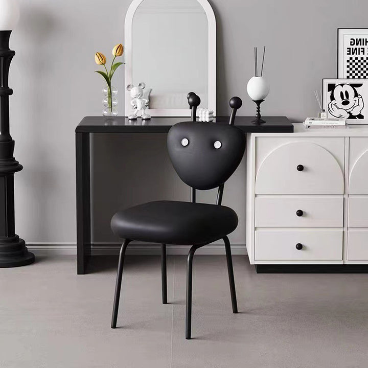 Chaise de salle à manger pivotante carrée en cuir créatif contemporain et en acier inoxydable en forme de fourmi avec dossier en agneau pour salle à manger 
