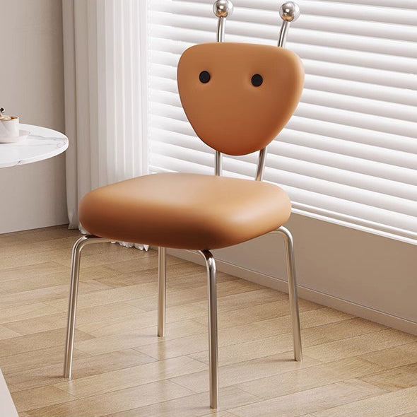 Chaise de salle à manger pivotante carrée en cuir créatif contemporain et en acier inoxydable en forme de fourmi avec dossier en agneau pour salle à manger 