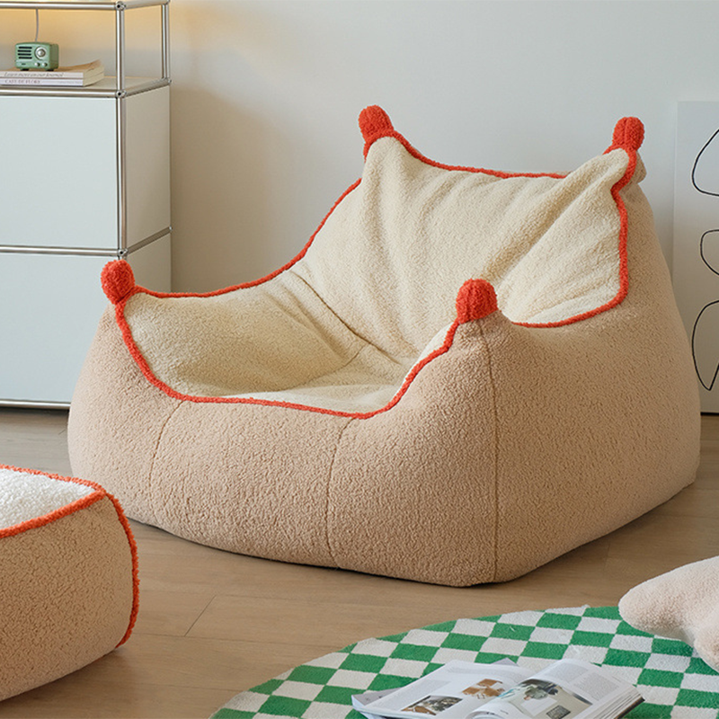 Contemporary Nordic Lambswool Latex EPP Square Bean Bag Lazy Sofa Backrest Footrest For Living Room And Bedroom