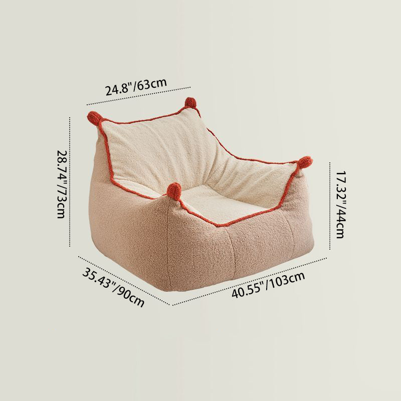 Contemporary Nordic Lambswool Latex EPP Square Bean Bag Lazy Sofa Backrest Footrest For Living Room And Bedroom