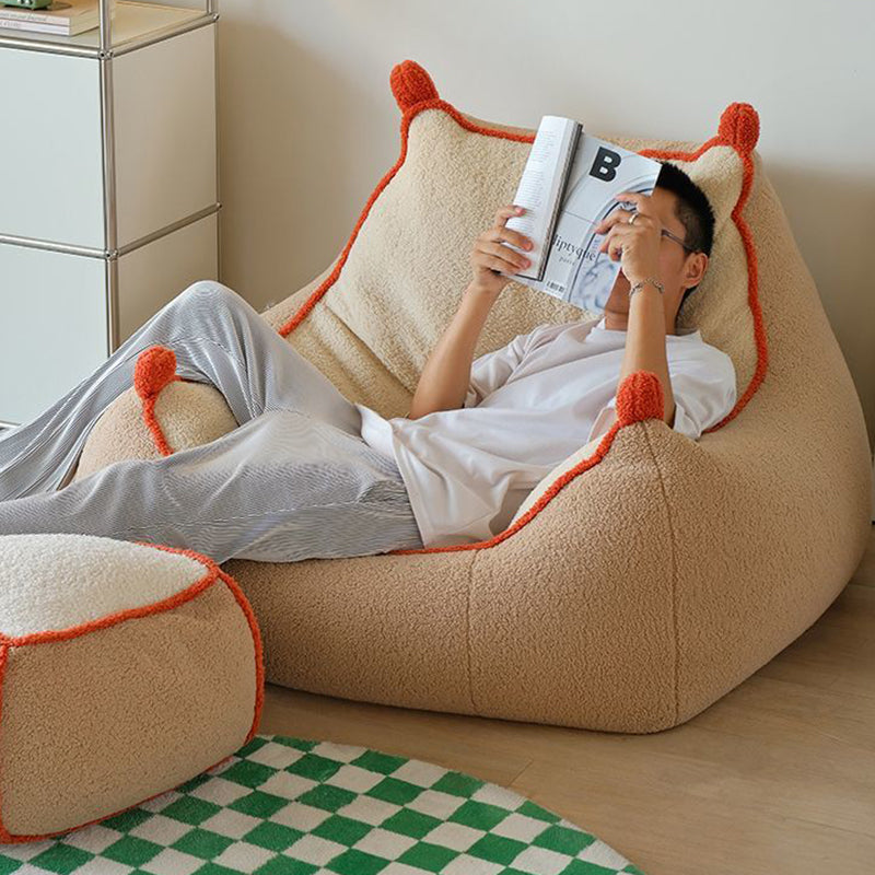 Contemporary Nordic Lambswool Latex EPP Square Bean Bag Lazy Sofa Backrest Footrest For Living Room And Bedroom