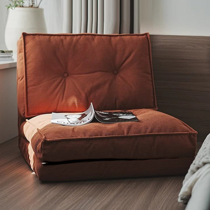 Zeitgenössisches skandinavisches Cord- &amp; Baumwolleisen-Tofu-Stil faltbares Lazy-Sofa mit Rückenlehne für Wohnzimmer &amp; Schlafzimmer 