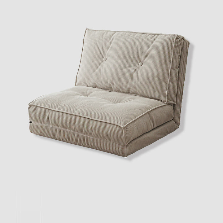Zeitgenössisches skandinavisches Cord- &amp; Baumwolleisen-Tofu-Stil faltbares Lazy-Sofa mit Rückenlehne für Wohnzimmer &amp; Schlafzimmer 