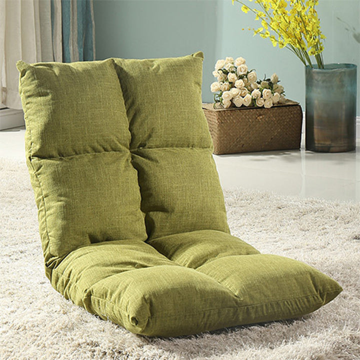 Moderner schlichter Lazy Chair aus Baumwoll-Leinen und Eisen, rechteckig kariert, mit verstellbarer Rückenlehne, für Tatami, Wohnzimmer, Schlafzimmer &amp; Fensterbank 