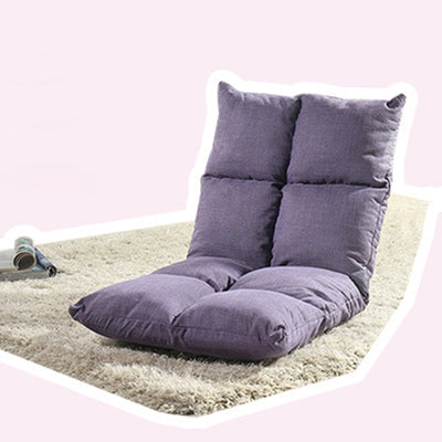 Modern Simplicity Fabric & Cotton Metal Rectangular Checkered Adjustable Backrest Lazy Chair Tatami For Living Room, Bedroom & Bay Window