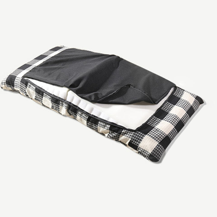 Moderner schlichter Lazy Chair aus Baumwoll-Leinen und Eisen, rechteckig kariert, mit verstellbarer Rückenlehne, für Tatami, Wohnzimmer, Schlafzimmer &amp; Fensterbank 