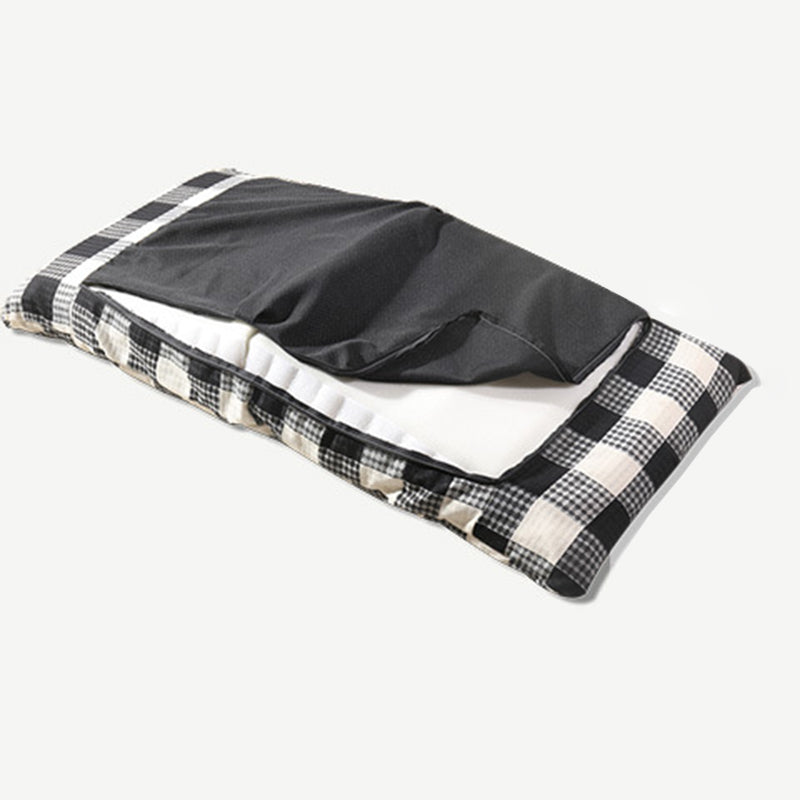 Modern Simplicity Fabric & Cotton Metal Rectangular Checkered Adjustable Backrest Lazy Chair Tatami For Living Room, Bedroom & Bay Window