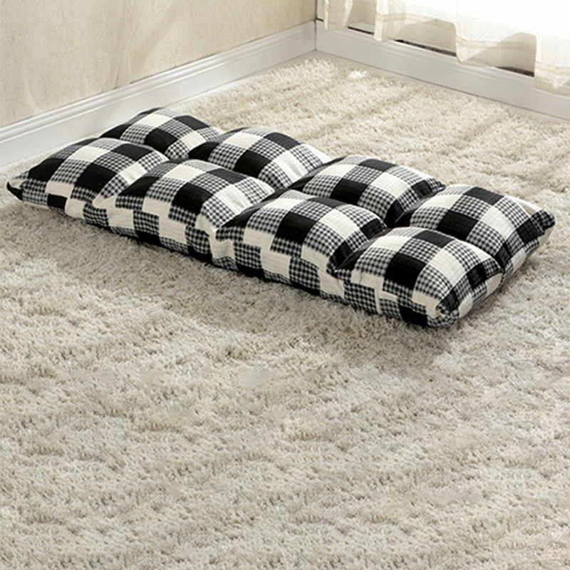 Moderner schlichter Lazy Chair aus Baumwoll-Leinen und Eisen, rechteckig kariert, mit verstellbarer Rückenlehne, für Tatami, Wohnzimmer, Schlafzimmer &amp; Fensterbank 