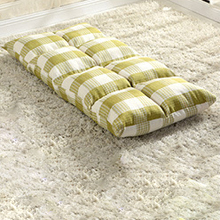 Moderner schlichter Lazy Chair aus Baumwoll-Leinen und Eisen, rechteckig kariert, mit verstellbarer Rückenlehne, für Tatami, Wohnzimmer, Schlafzimmer &amp; Fensterbank 