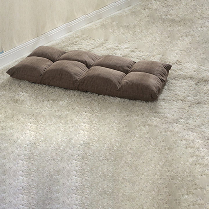 Moderner schlichter Lazy Chair aus Baumwoll-Leinen und Eisen, rechteckig kariert, mit verstellbarer Rückenlehne, für Tatami, Wohnzimmer, Schlafzimmer &amp; Fensterbank 