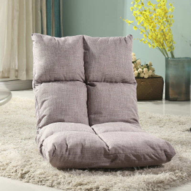 Modern Simplicity Fabric & Cotton Metal Rectangular Checkered Adjustable Backrest Lazy Chair Tatami For Living Room, Bedroom & Bay Window