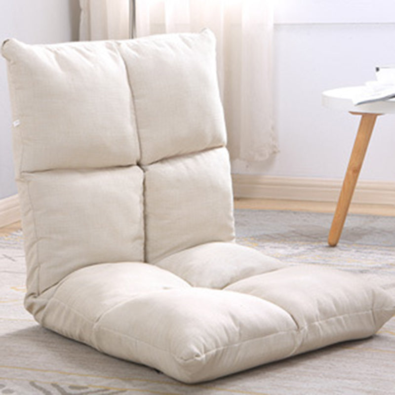 Modern Simplicity Fabric & Cotton Metal Rectangular Checkered Adjustable Backrest Lazy Chair Tatami For Living Room, Bedroom & Bay Window