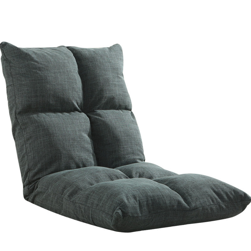 Modern Simplicity Fabric & Cotton Metal Rectangular Checkered Adjustable Backrest Lazy Chair Tatami For Living Room, Bedroom & Bay Window