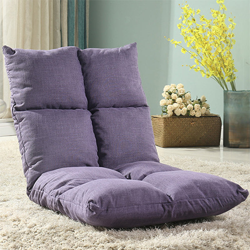 Moderner schlichter Lazy Chair aus Baumwoll-Leinen und Eisen, rechteckig kariert, mit verstellbarer Rückenlehne, für Tatami, Wohnzimmer, Schlafzimmer &amp; Fensterbank 