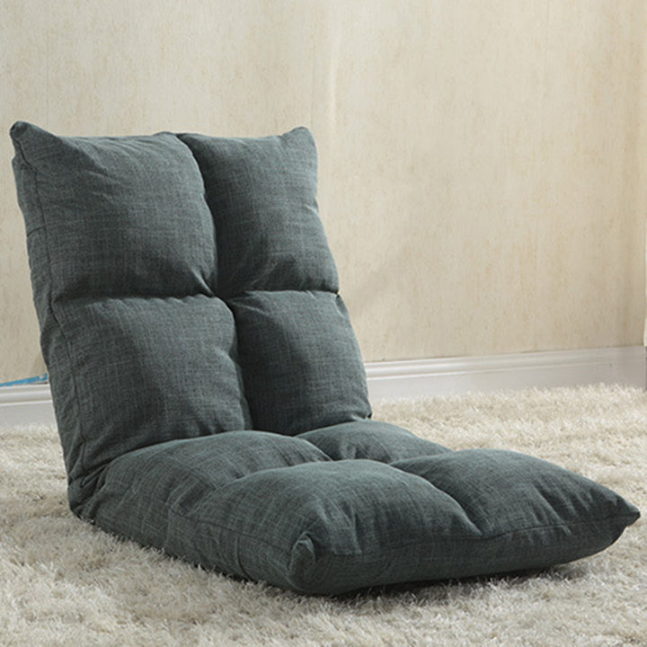 Moderner schlichter Lazy Chair aus Baumwoll-Leinen und Eisen, rechteckig kariert, mit verstellbarer Rückenlehne, für Tatami, Wohnzimmer, Schlafzimmer &amp; Fensterbank 