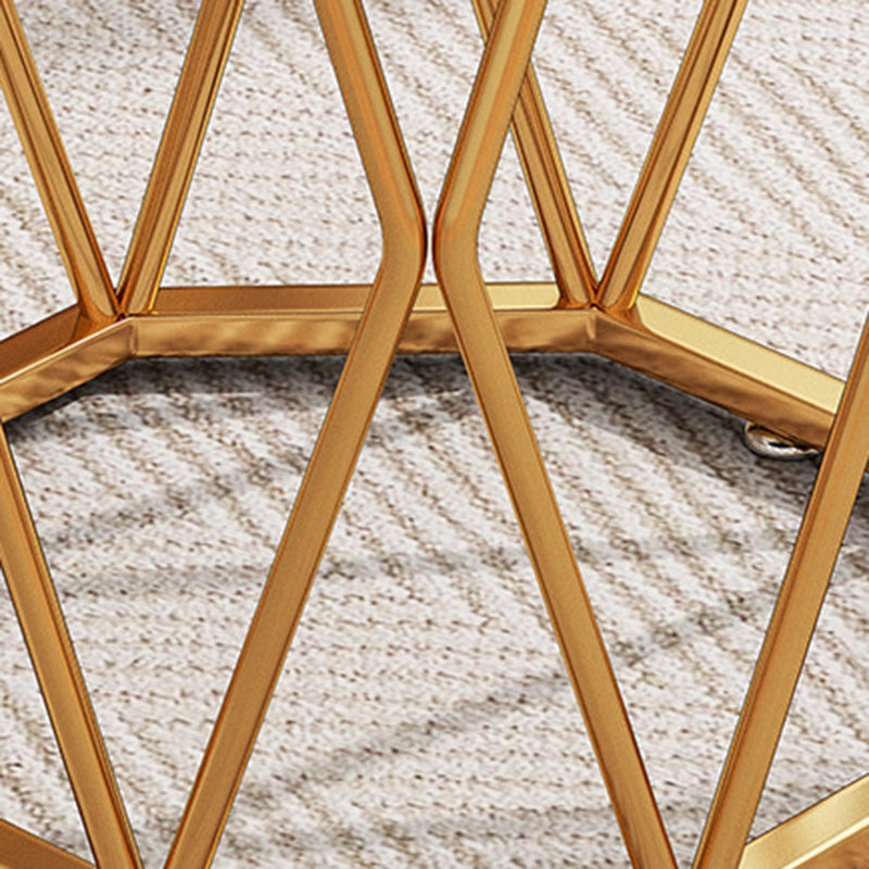 Contemporary Nordic Iron Velvet & Tech Fabric Round Vanity Stool With Diamond Legs For Bedroom