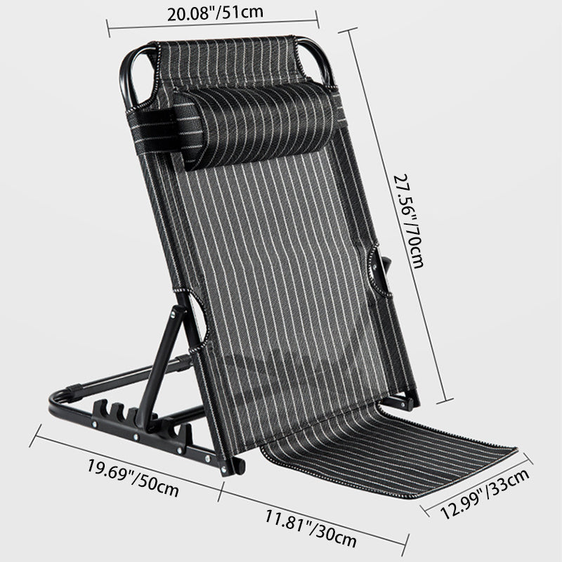 Modern Minimalist Fabric & Steel Rectangular Back Chair With Adjustable Recline & Armrests For Living Room & Bedroom