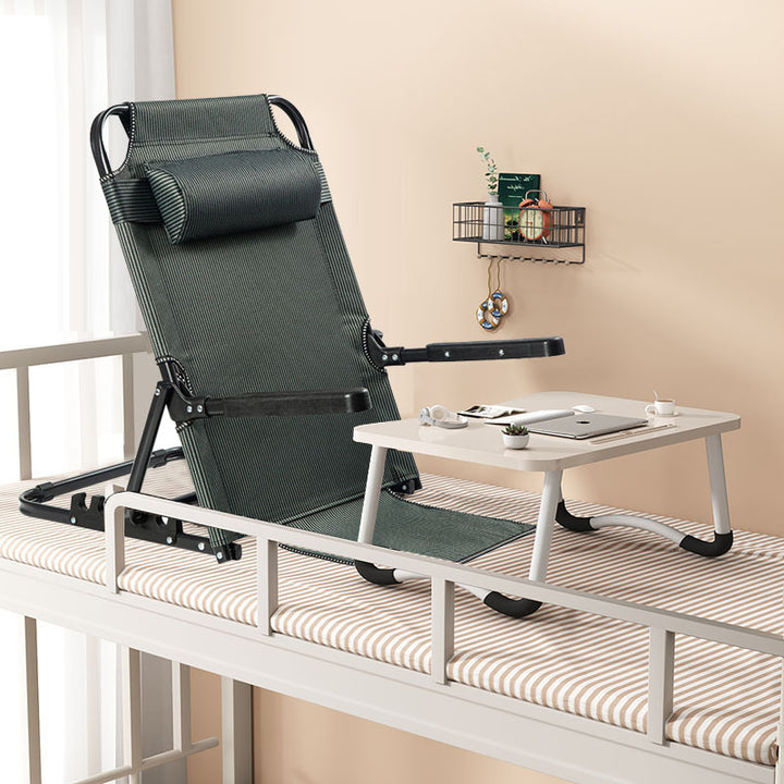 Modern Minimalist Oxford Fabric Textilene Fabric Iron Plastic Rectangular Back Chair With Adjustable Recline &amp; Armrests For Living Room &amp; Bedroom