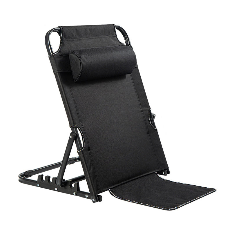 Modern Minimalist Fabric & Steel Rectangular Back Chair With Adjustable Recline & Armrests For Living Room & Bedroom