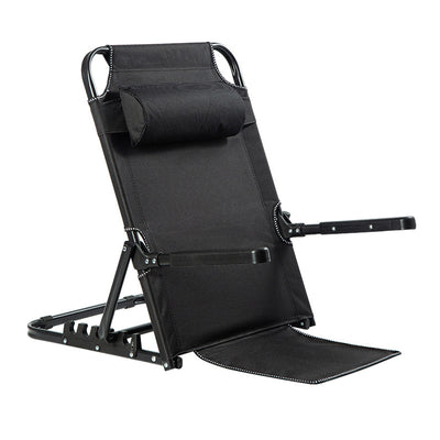 Modern Minimalist Fabric & Steel Rectangular Back Chair With Adjustable Recline & Armrests For Living Room & Bedroom