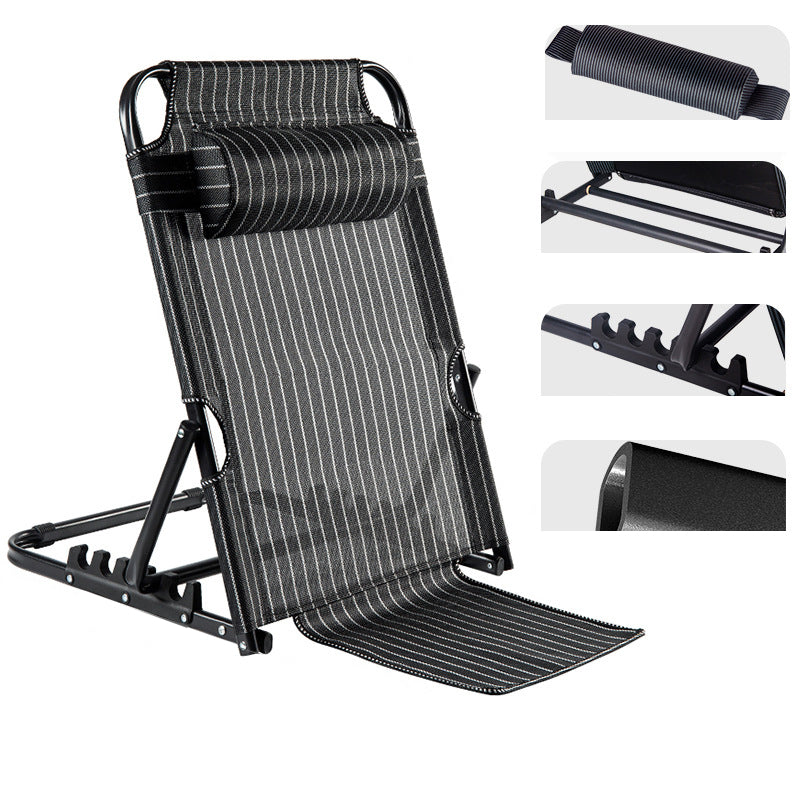 Modern Minimalist Fabric & Steel Rectangular Back Chair With Adjustable Recline & Armrests For Living Room & Bedroom