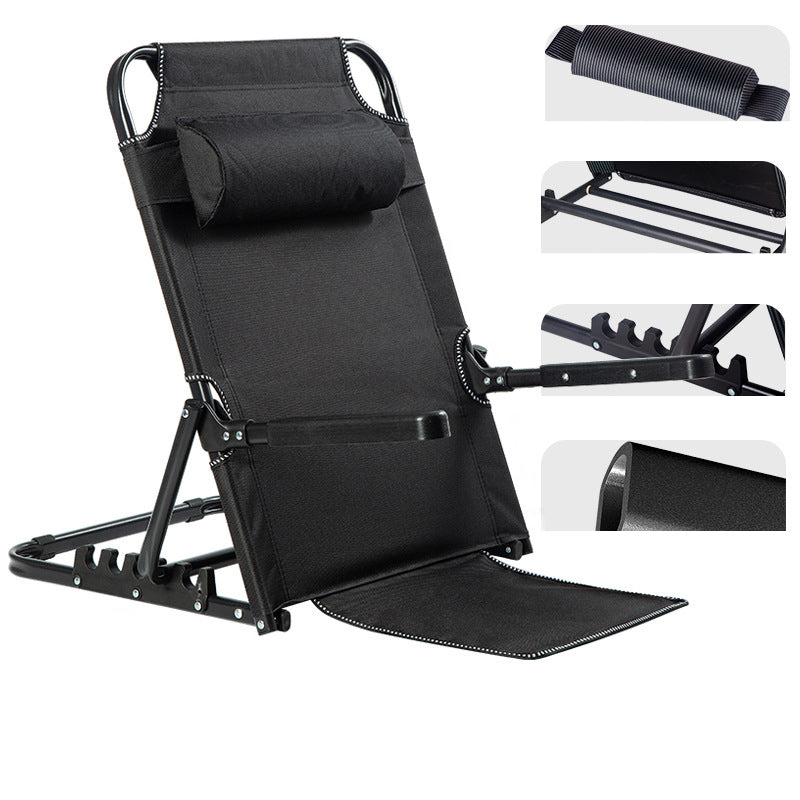 Modern Minimalist Fabric & Steel Rectangular Back Chair With Adjustable Recline & Armrests For Living Room & Bedroom