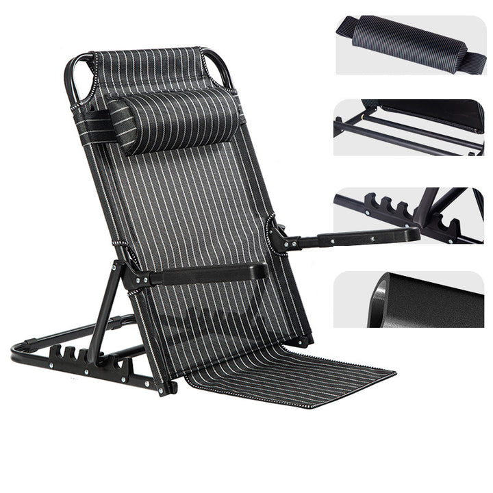 Modern Minimalist Oxford Fabric Textilene Fabric Iron Plastic Rectangular Back Chair With Adjustable Recline &amp; Armrests For Living Room &amp; Bedroom