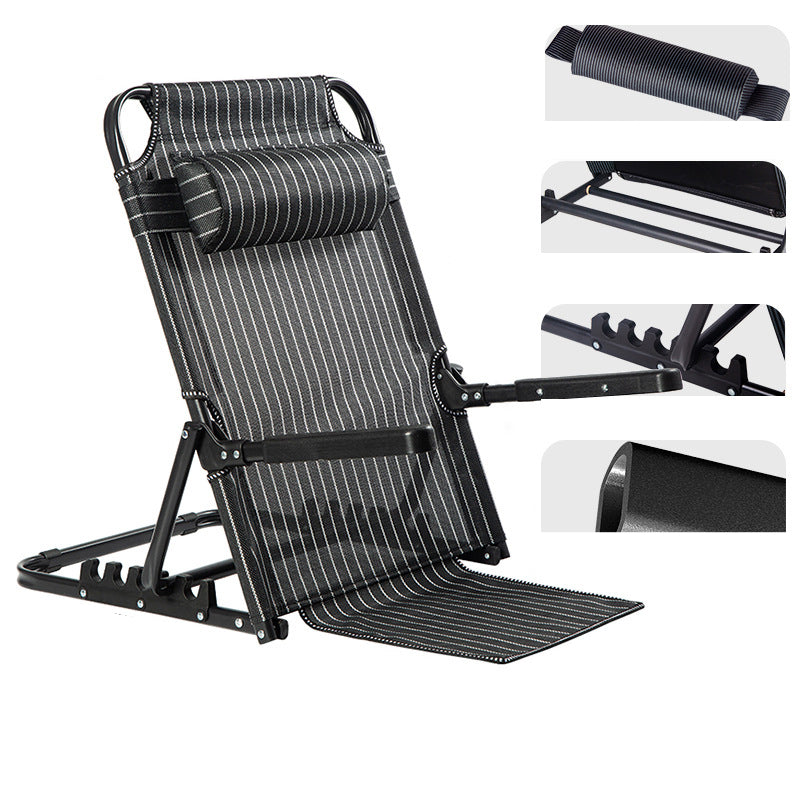 Modern Minimalist Fabric & Steel Rectangular Back Chair With Adjustable Recline & Armrests For Living Room & Bedroom