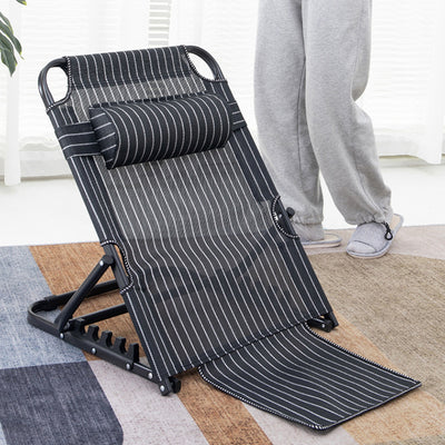 Modern Minimalist Fabric & Steel Rectangular Back Chair With Adjustable Recline & Armrests For Living Room & Bedroom