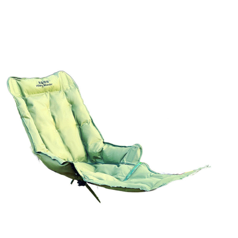 Modern Minimalist Fabric & Carbon Steel Moon Foldable Camping Recliner Footrest & Backrest For Outdoor Patio
