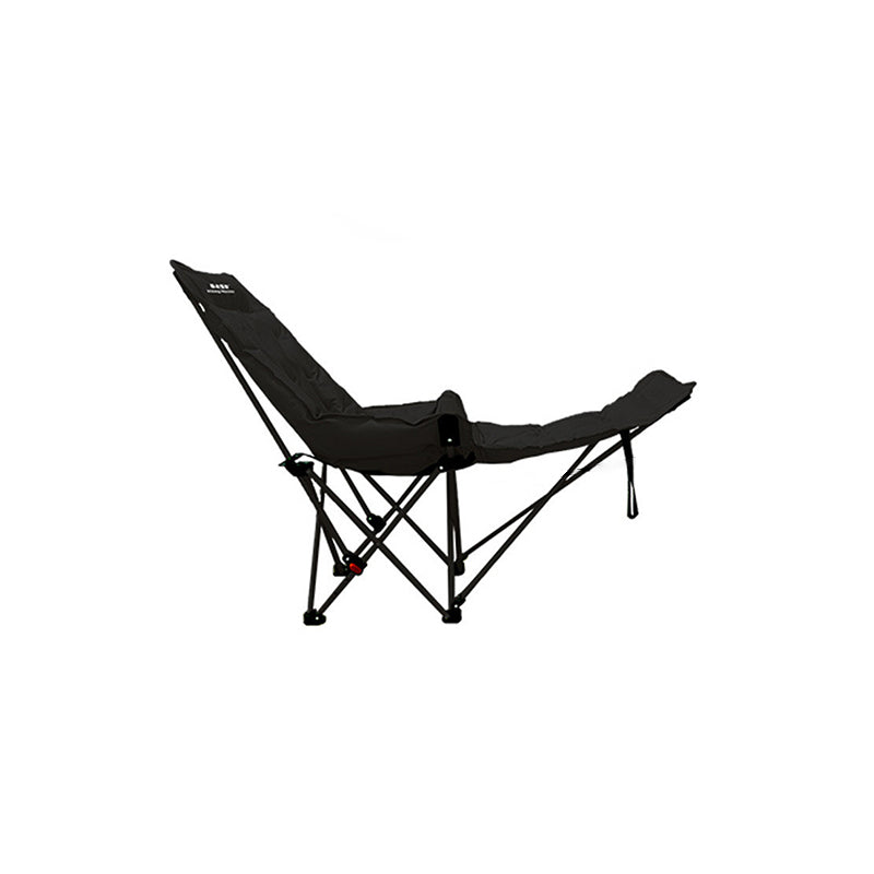 Modern Minimalist Fabric & Carbon Steel Moon Foldable Camping Recliner Footrest & Backrest For Outdoor Patio