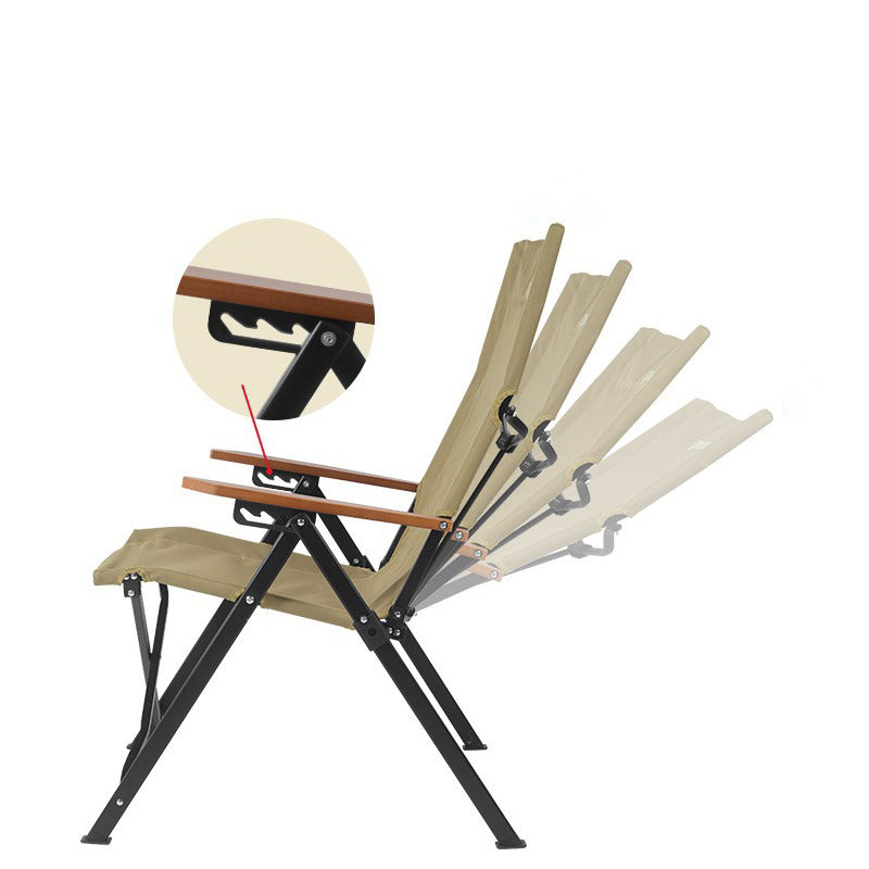 Contemporary Industrial Fabric Beech & Aluminum Rectangular Lattice Back Chair With Armrests & Backrest For Outdoor & Study