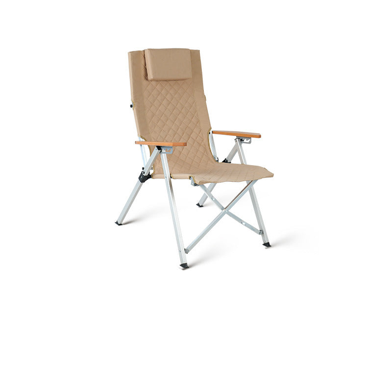 Contemporary Industrial Fabric Beech & Aluminum Rectangular Lattice Back Chair With Armrests & Backrest For Outdoor & Study